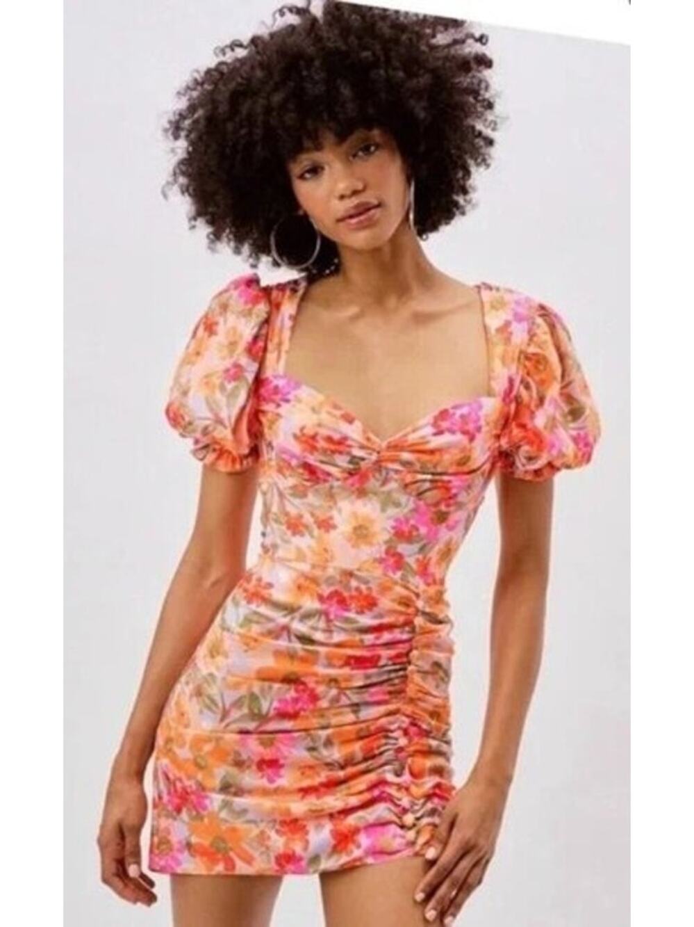 For Love & Lemons Jody Floral Print Mini Dress, Size Small